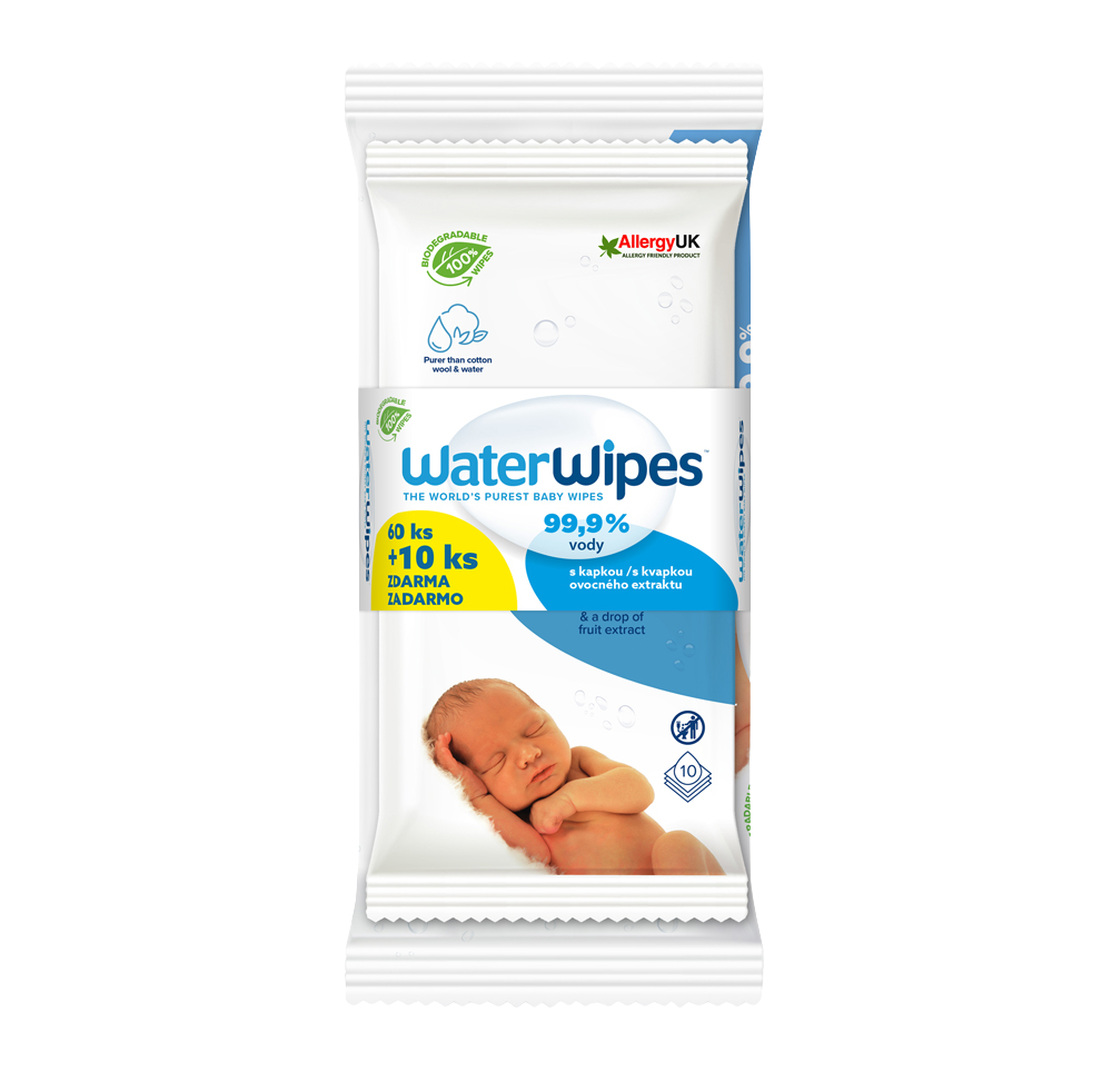 WATERWIPES 100% BIO odbouratelné ubrousky 60+ 10 ks