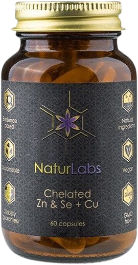 NATURLABS Zinek & Selen chelátové + Měď 60 kapslí