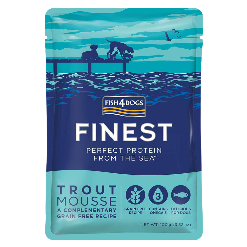 FISH4DOGS Finest Lahodná kapsička pro psy 99 % pstruh 100 g