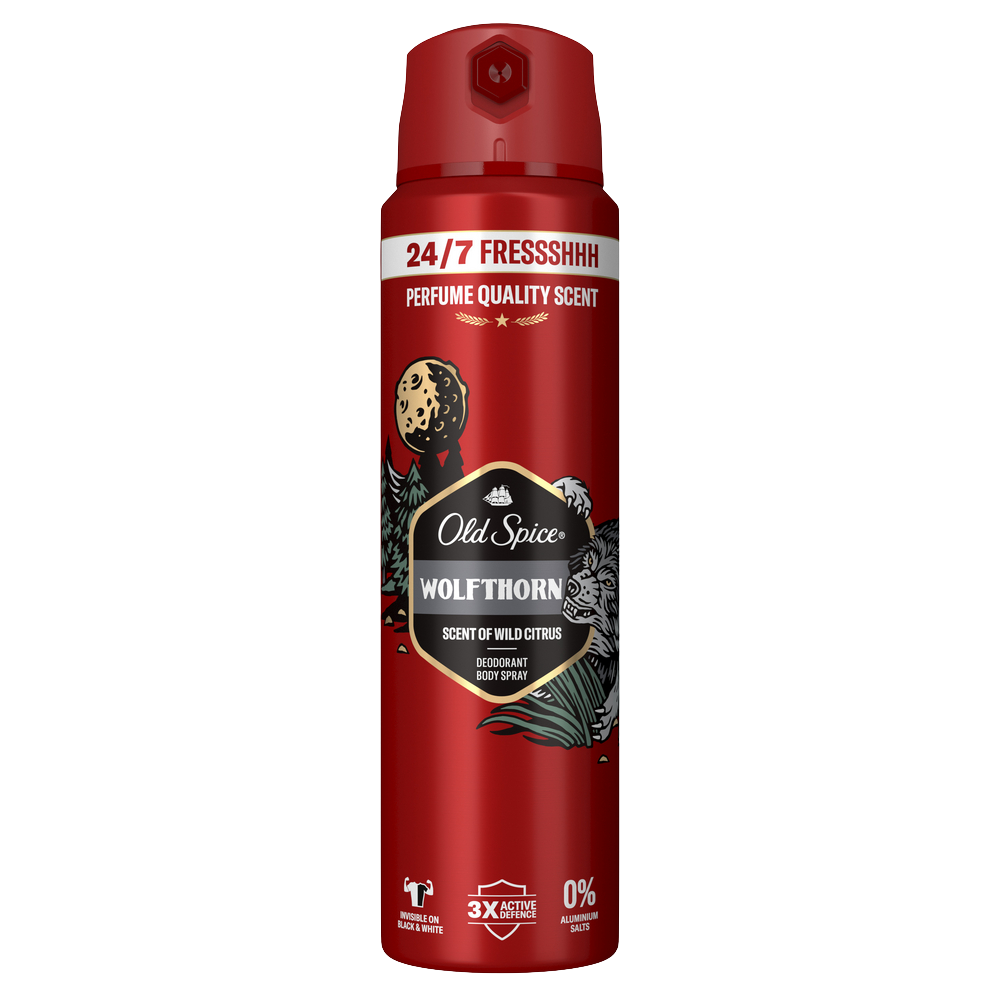 Old Spice deo sprej Wolf Thorn s tropickou vůní citrusů 150 ml