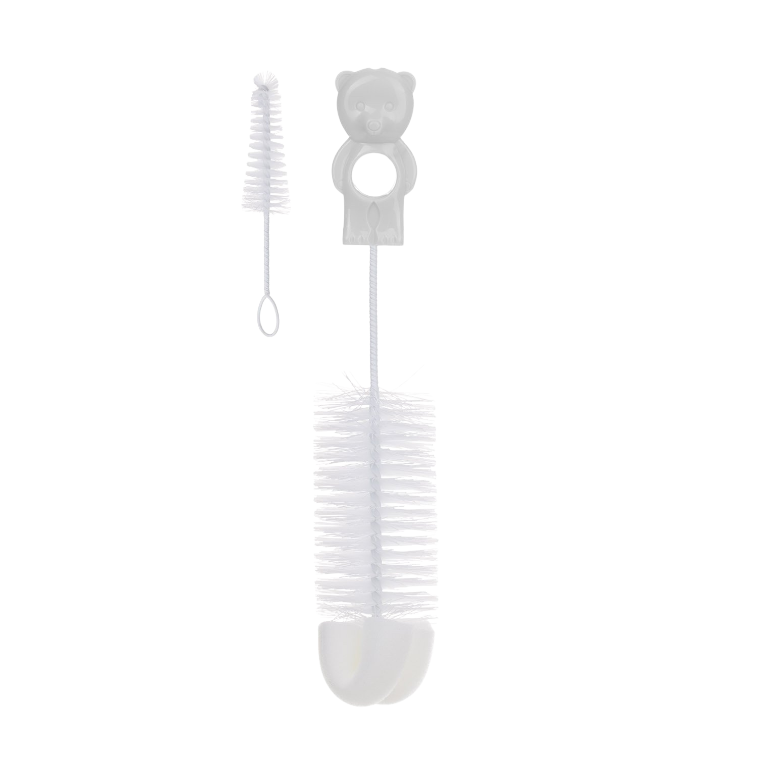 CANPOL BABIES Kartáč na čištění lahví s hubkou – bílá