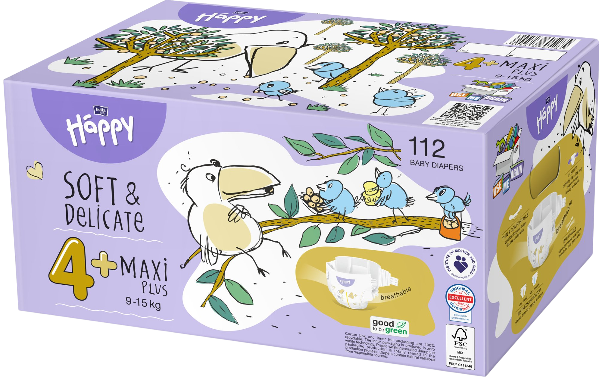 BELLA Baby HAPPY Soft&Delicate Maxi Plus Box 2 x 56 ks