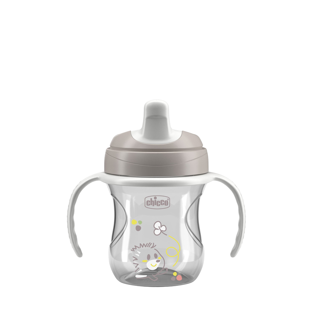 CHICCO Hrneček Training s držadly grey, 6m+ 200 ml