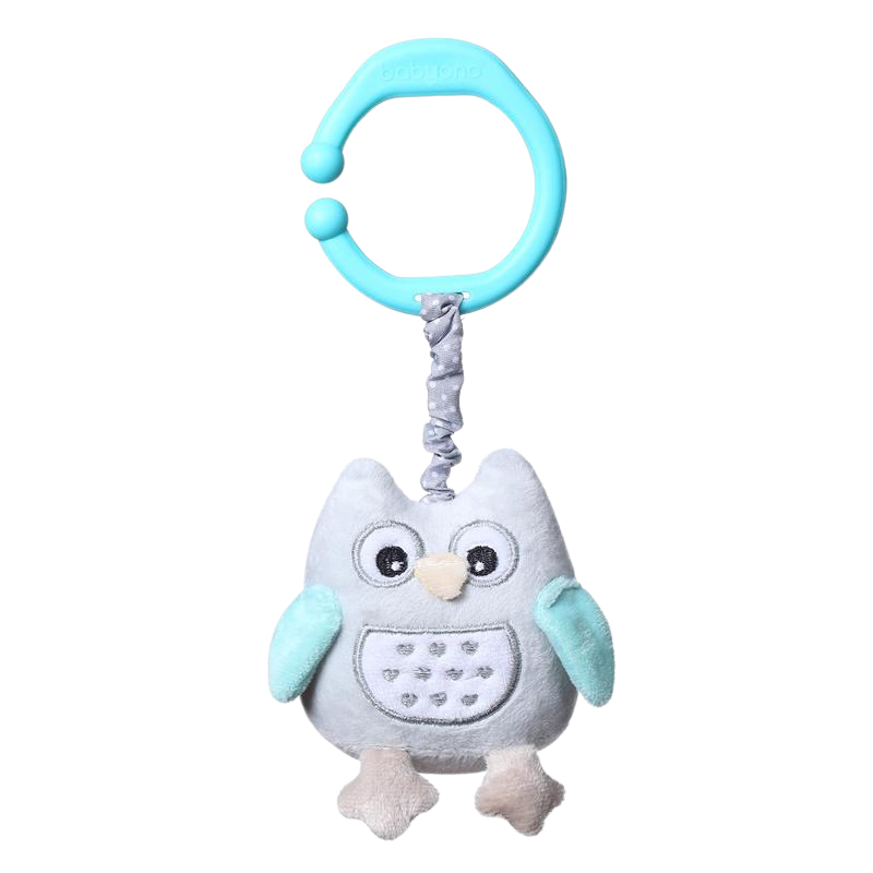 BABYONO Hračka vibrační na C kroužku sova Sofia modrá