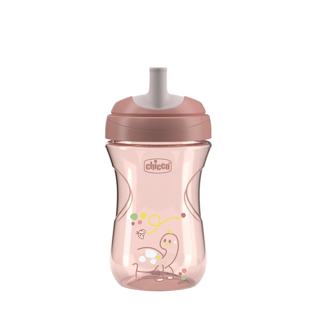 CHICCO Hrneček Advanced se slámkovým náústkem pink, 12m+ 266 ml