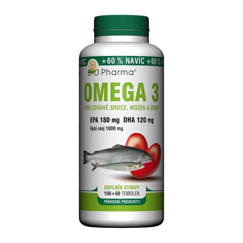 BIO PHARMA Omega 3 1000mg EPA 180mg+DHA 120mg 160 tobolek