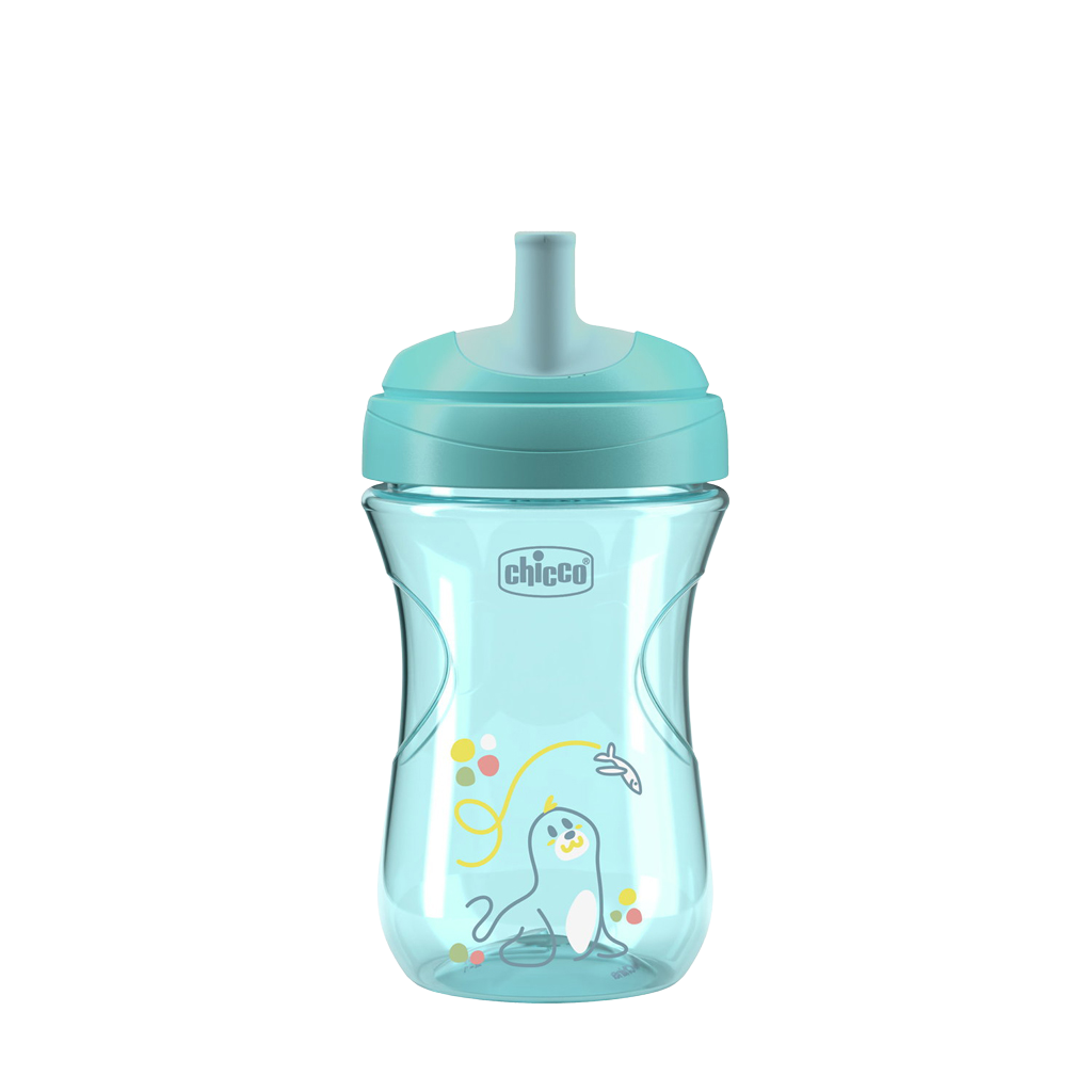 CHICCO Hrneček Advanced se slámkovým náústkem teal, 12m+ 266 ml