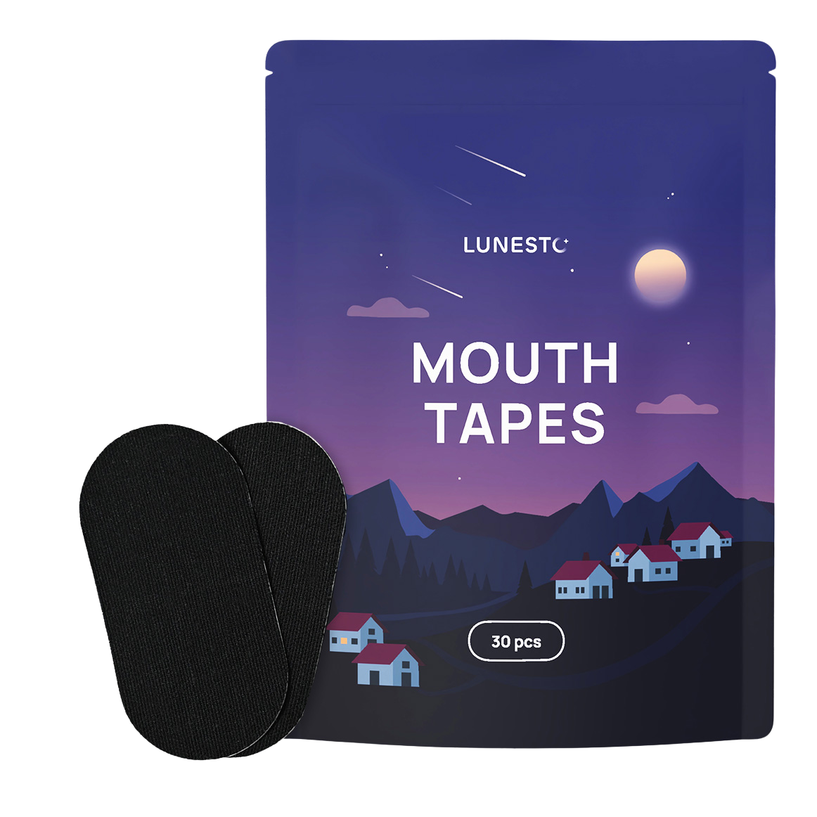 LUNESTO Mouth Tapes - pásky na ústa proti chrapání, černá 30 ks