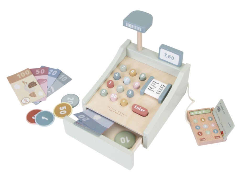 LITTLE DUTCH Pokladna se skenerem dřevěná