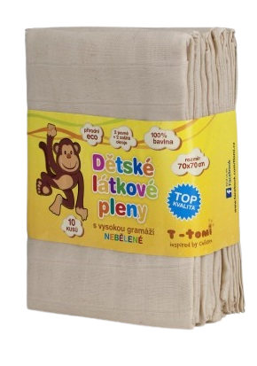 T-TOMI ECO látkové TETRA pleny, nebělené 10 ks