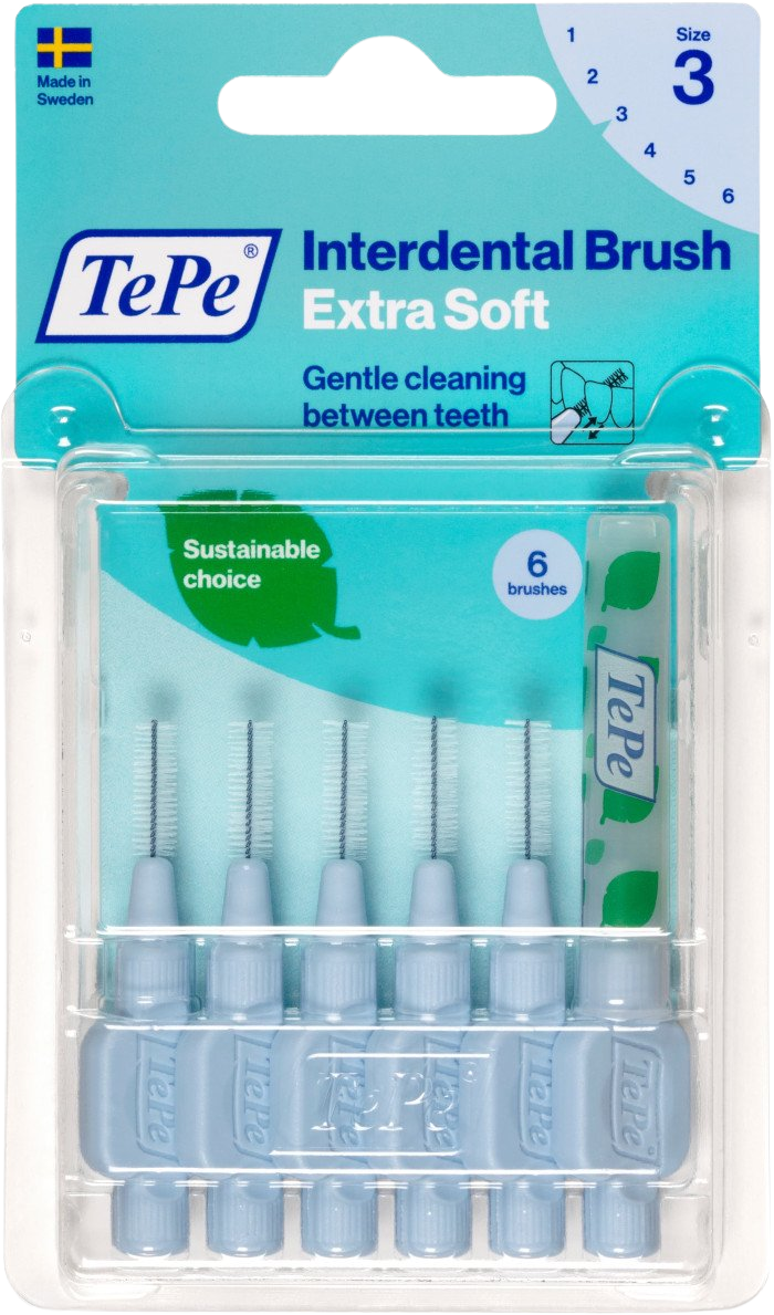 TEPE Mezizubní kartáčky Extra Soft pastelově modré 0,6 mm 6 ks