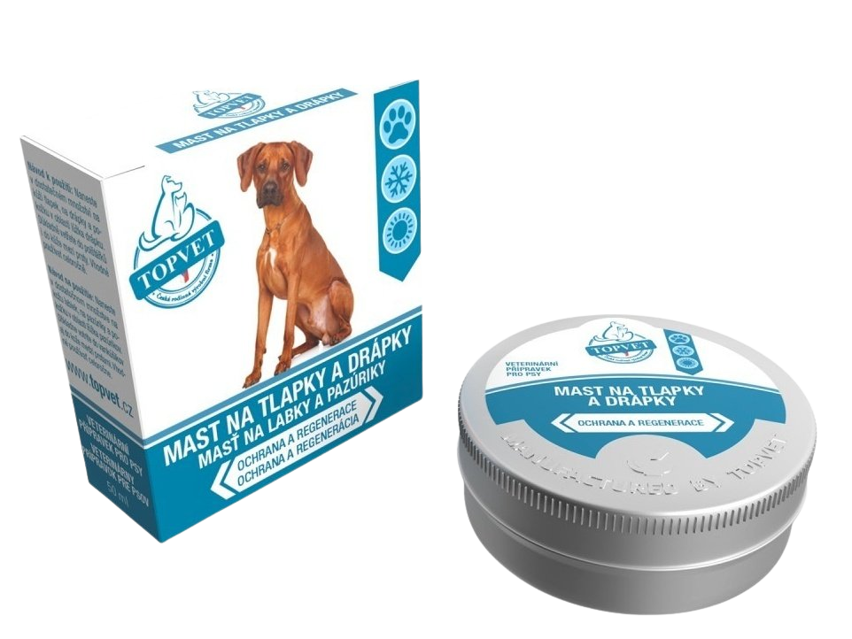 TOPVET Mast na tlapky a drápky pro psy 50 ml