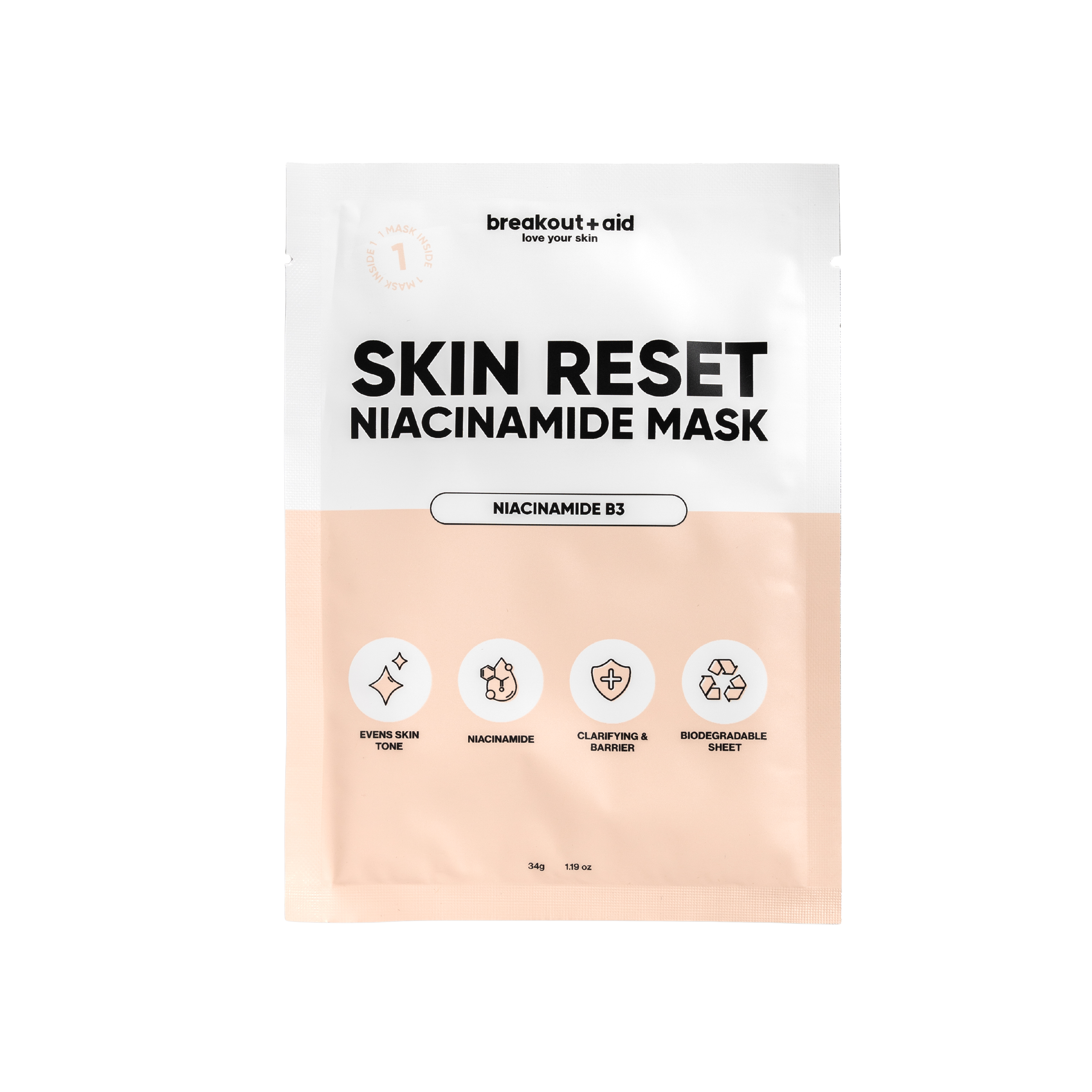 BREAKOUT+AID Zklidňující maska s niacinamidem 34 g