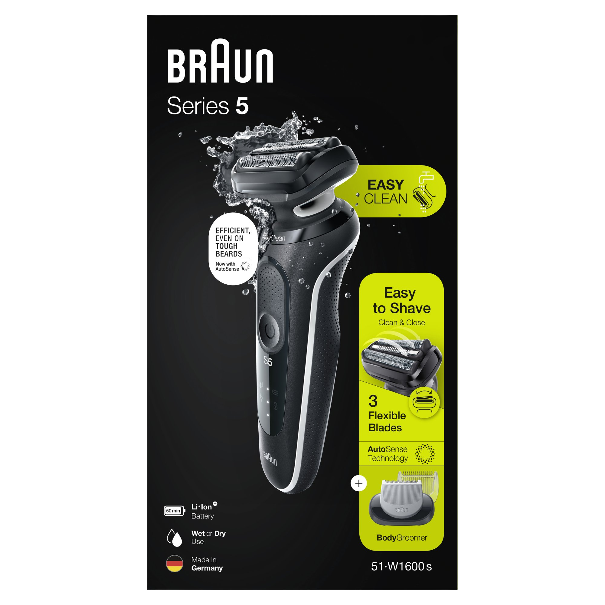BRAUN Series 5 51-W1600s, Elektrický Holicí Strojek, Bílý