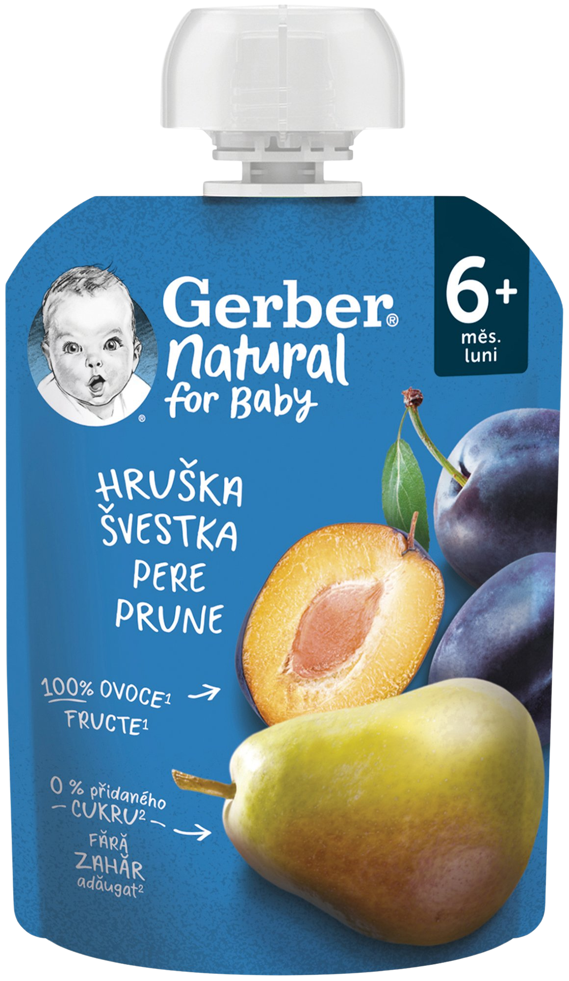 Gerber Natural kapsička hruška a švestka 90 g