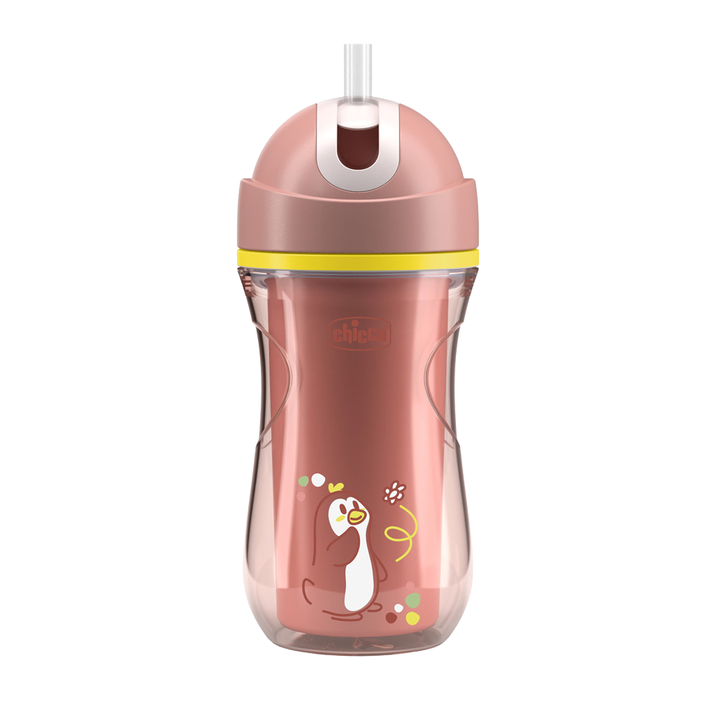 CHICCO Hrneček Sport se slámkou pink, 14m+ 266 ml