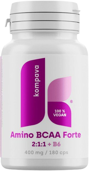 Fotografie KOMPAVA Amino BCAA Forte 2:1:1, 400 mg 180 kapslí