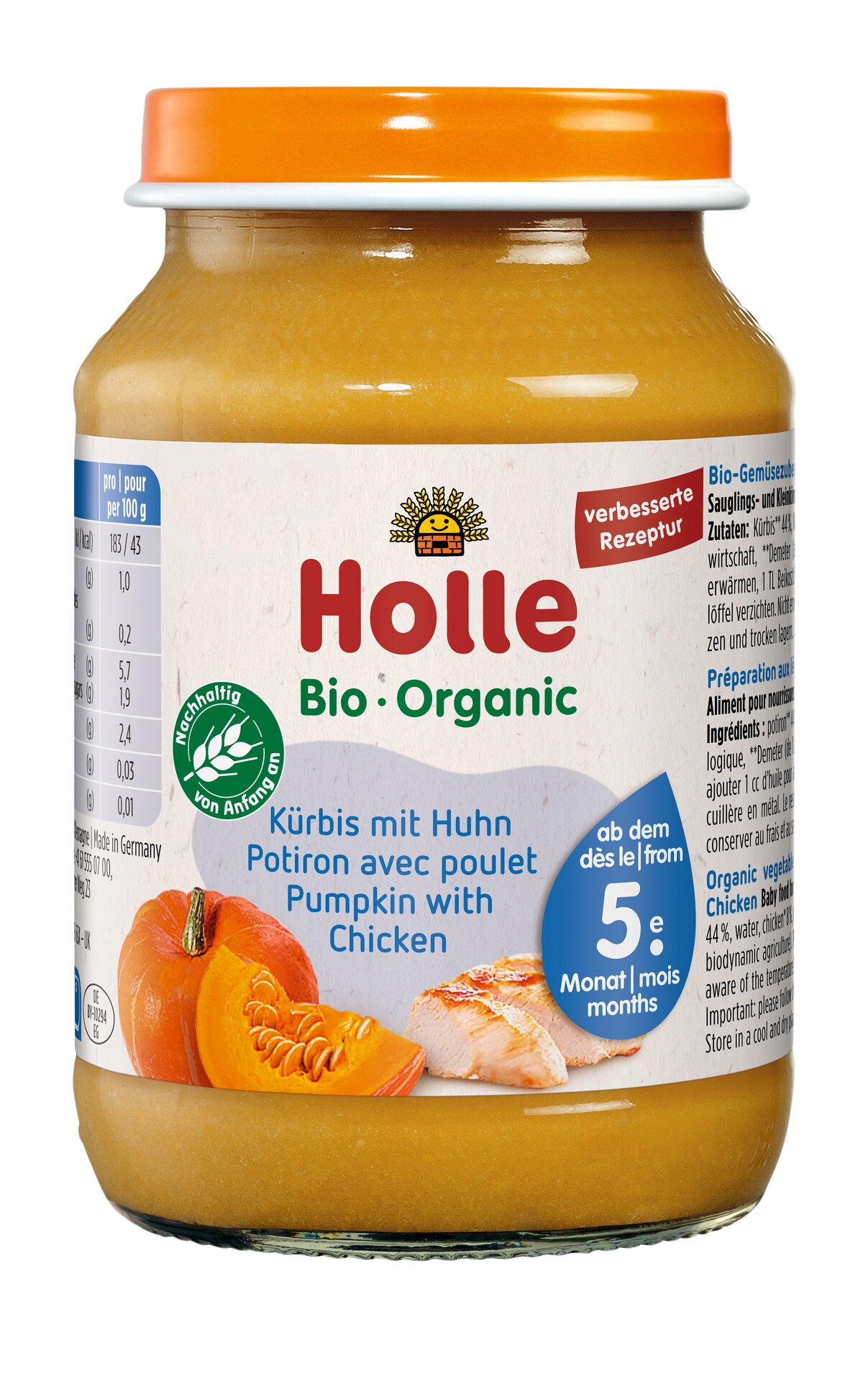 Holle bio dětská přesnídávka Dýně s kuřecím masem 190 g