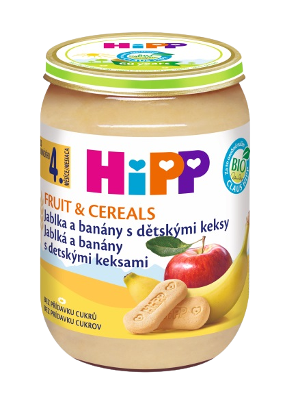 HiPP Jabl.a banány s děts.keksy 190 g