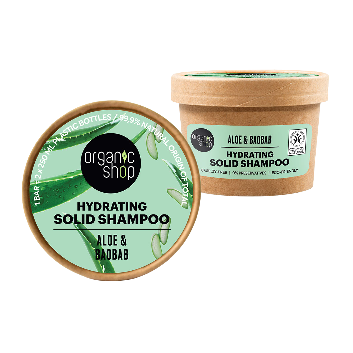 ORGANIC SHOP Hydratačný tuhý šampón Aloe a baobab 60 g