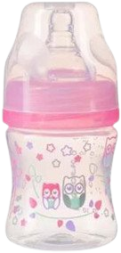 BABYONO Láhev antikoliková Klasik růžová 0m+ 120 ml