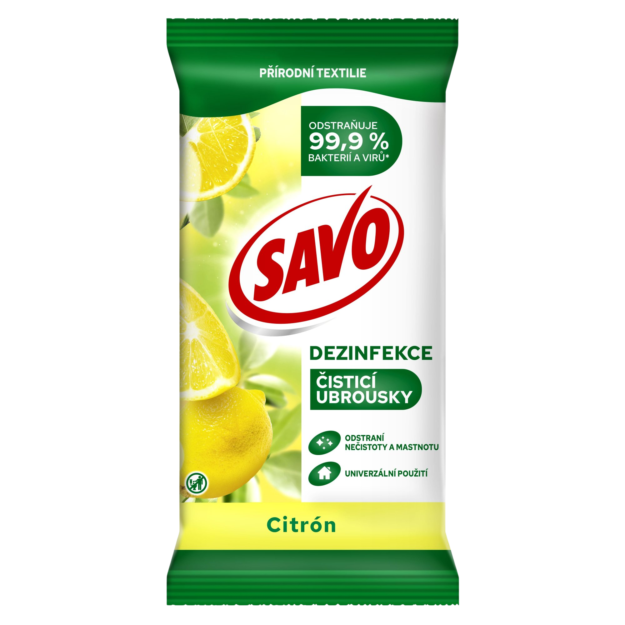 SAVO Citrón Dezinfekční čistící ubrousky 30 ks