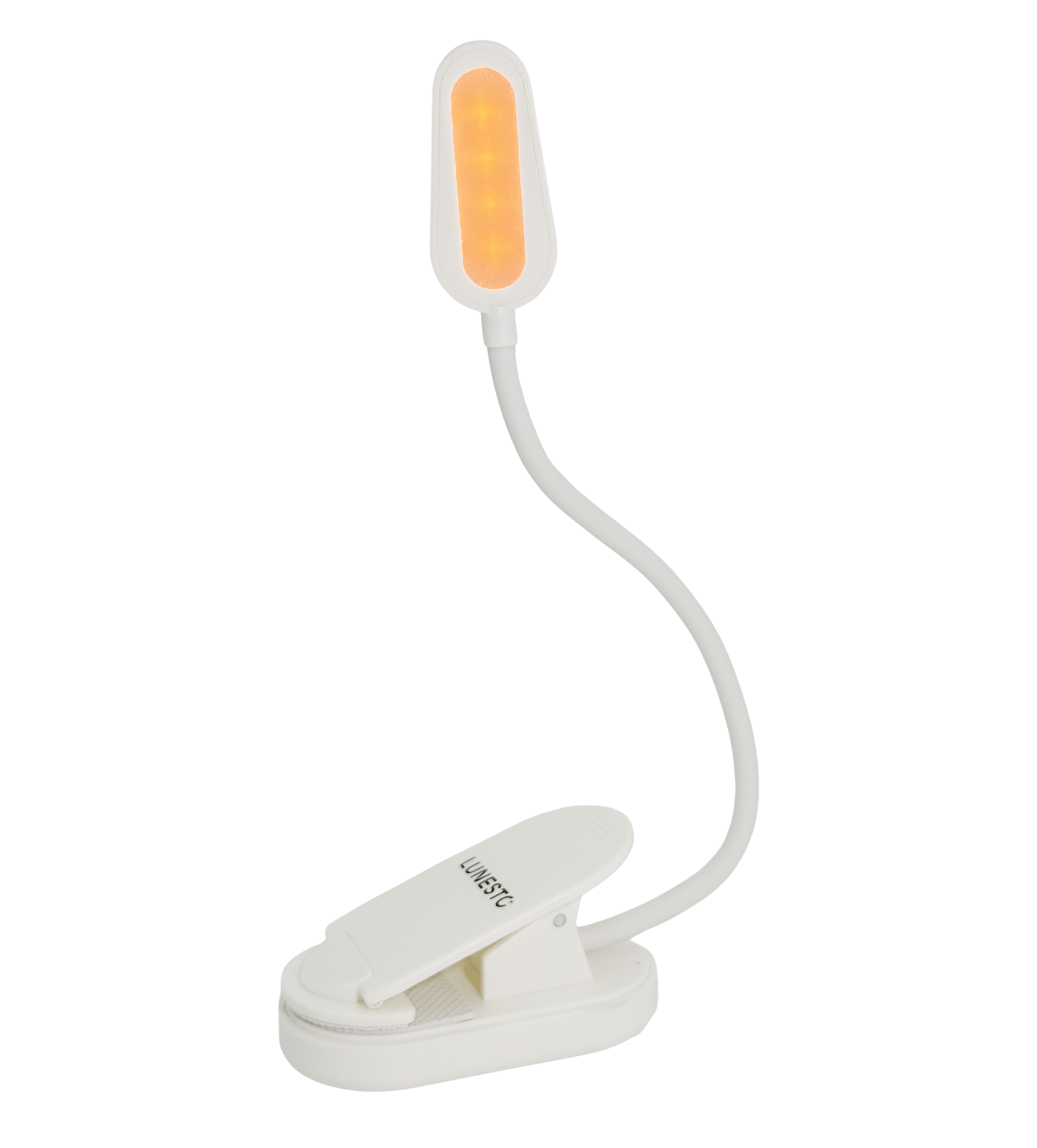 LUNESTO LED Lampička na čtení bez modré složky s CLIP-ONEM bílá