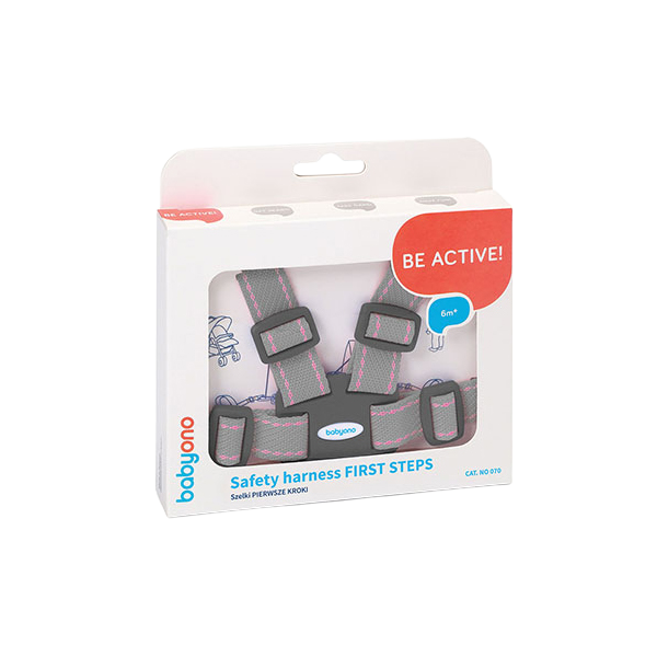 BABYONO Popruhy bezpečnostní pro dítě - grey 6m+