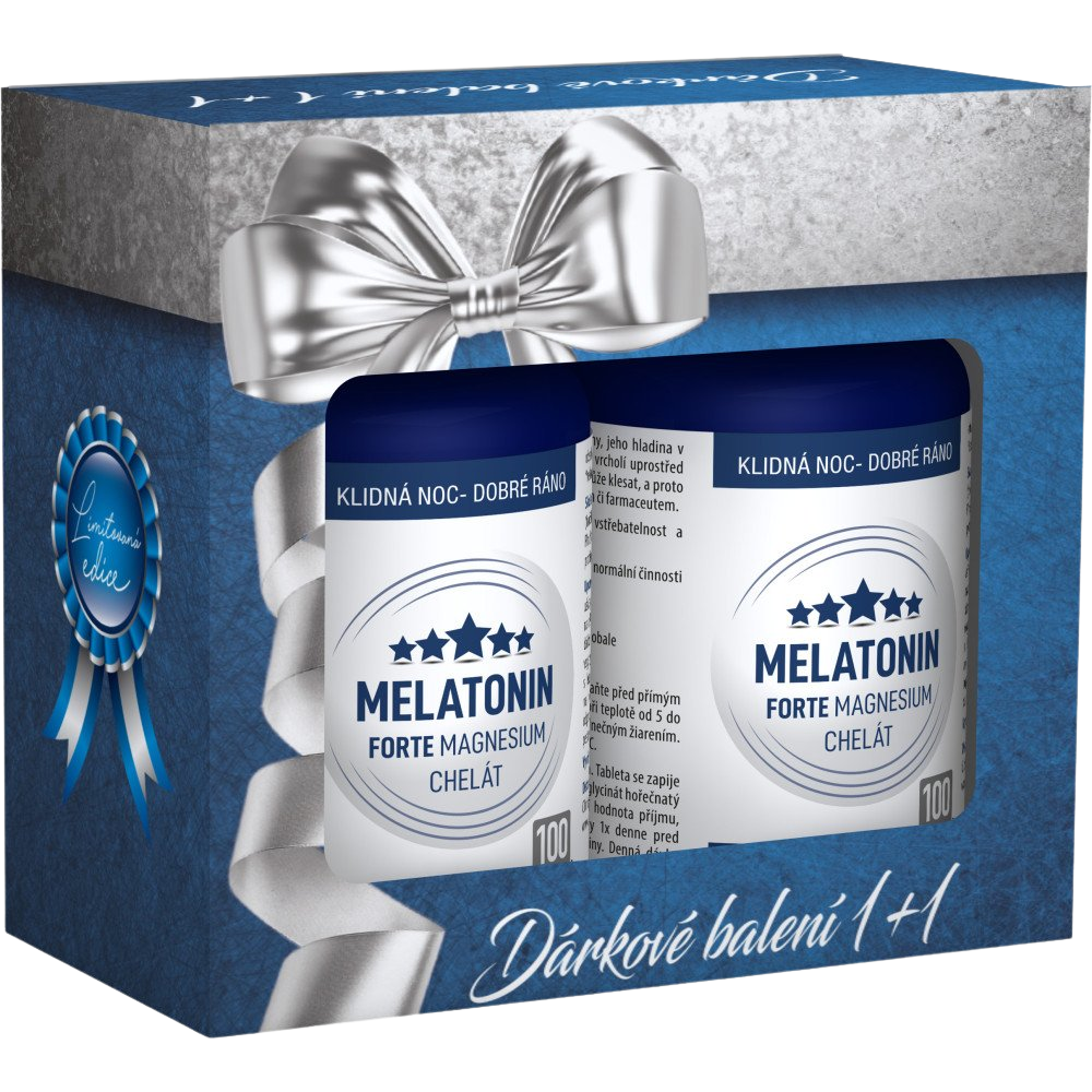 CLINICAL Melatonin Forte Magnesium chelát dárkové balení 1+1 2 x 100 kapslí