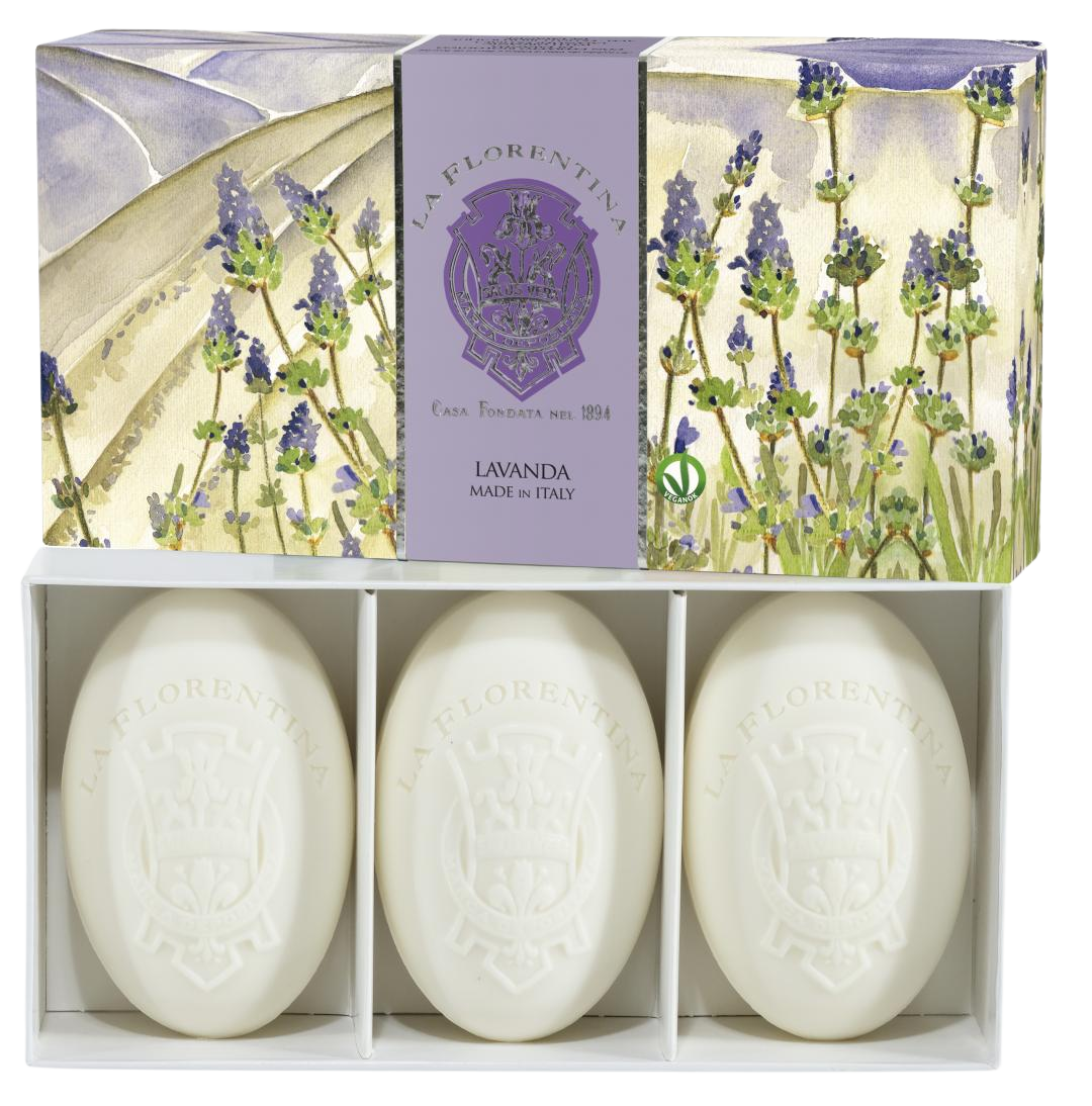 Fotografie LA FLORENTINA Kazeta mýdel s levandulí 450 g