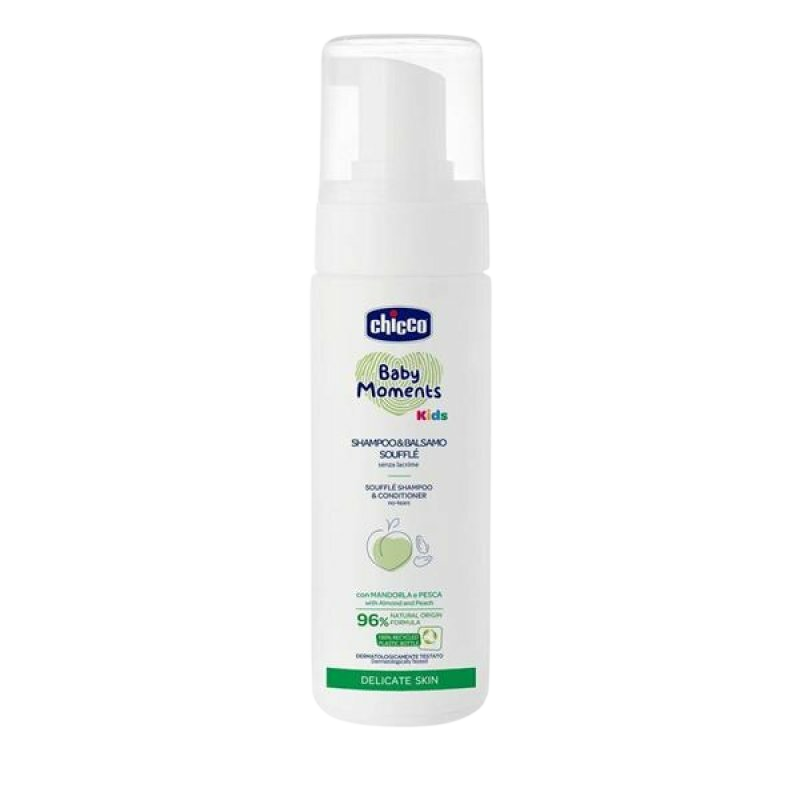 CHICCO Šampon a kondicionér na vlasy soufflé Baby moments Kids 0m+, 150 ml