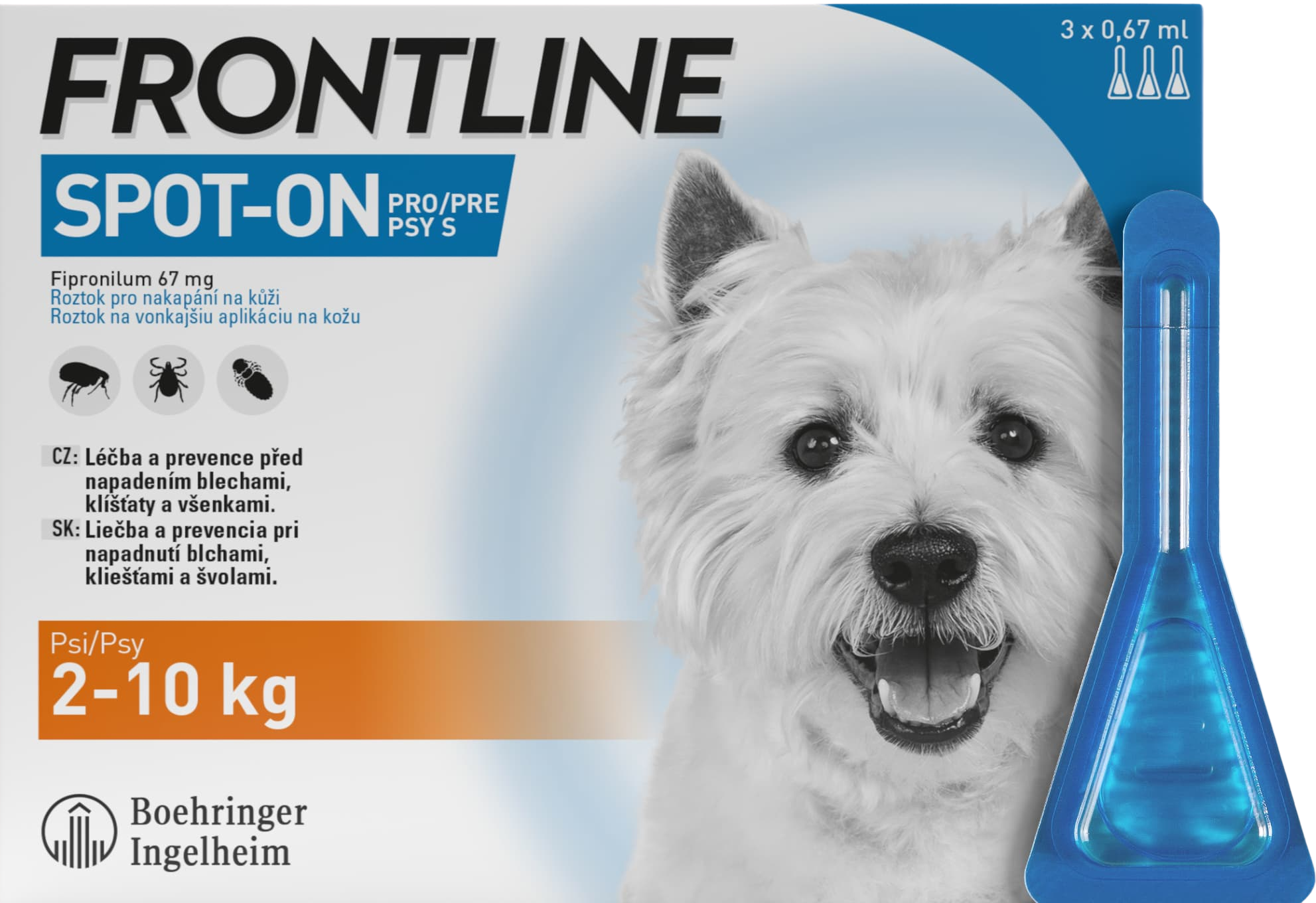 FRONTLINE Spot On Dog S 2-10 kg 3 x 0.67 ml