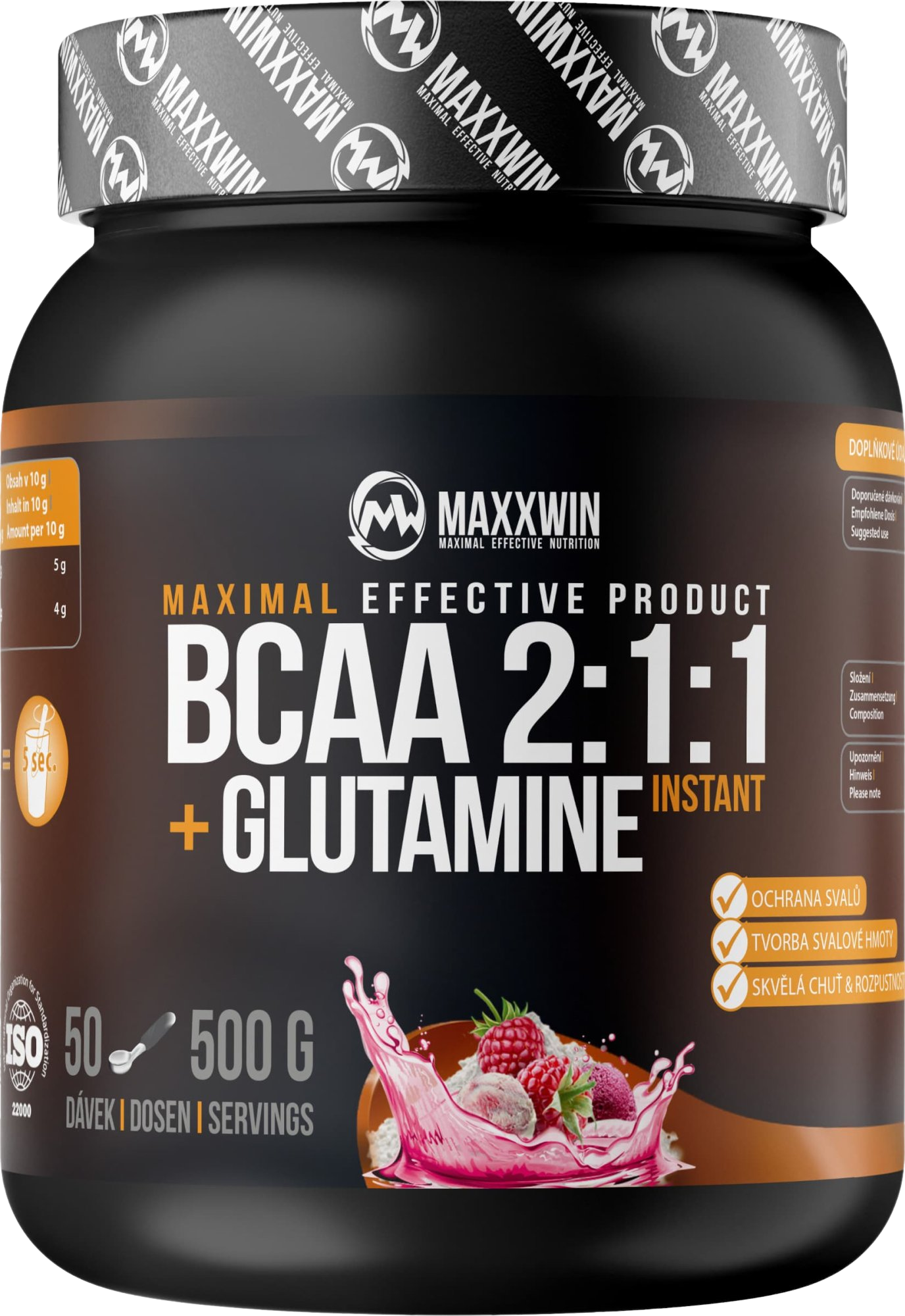 MAXXWIN BCAA + Glutamine malina 500 g