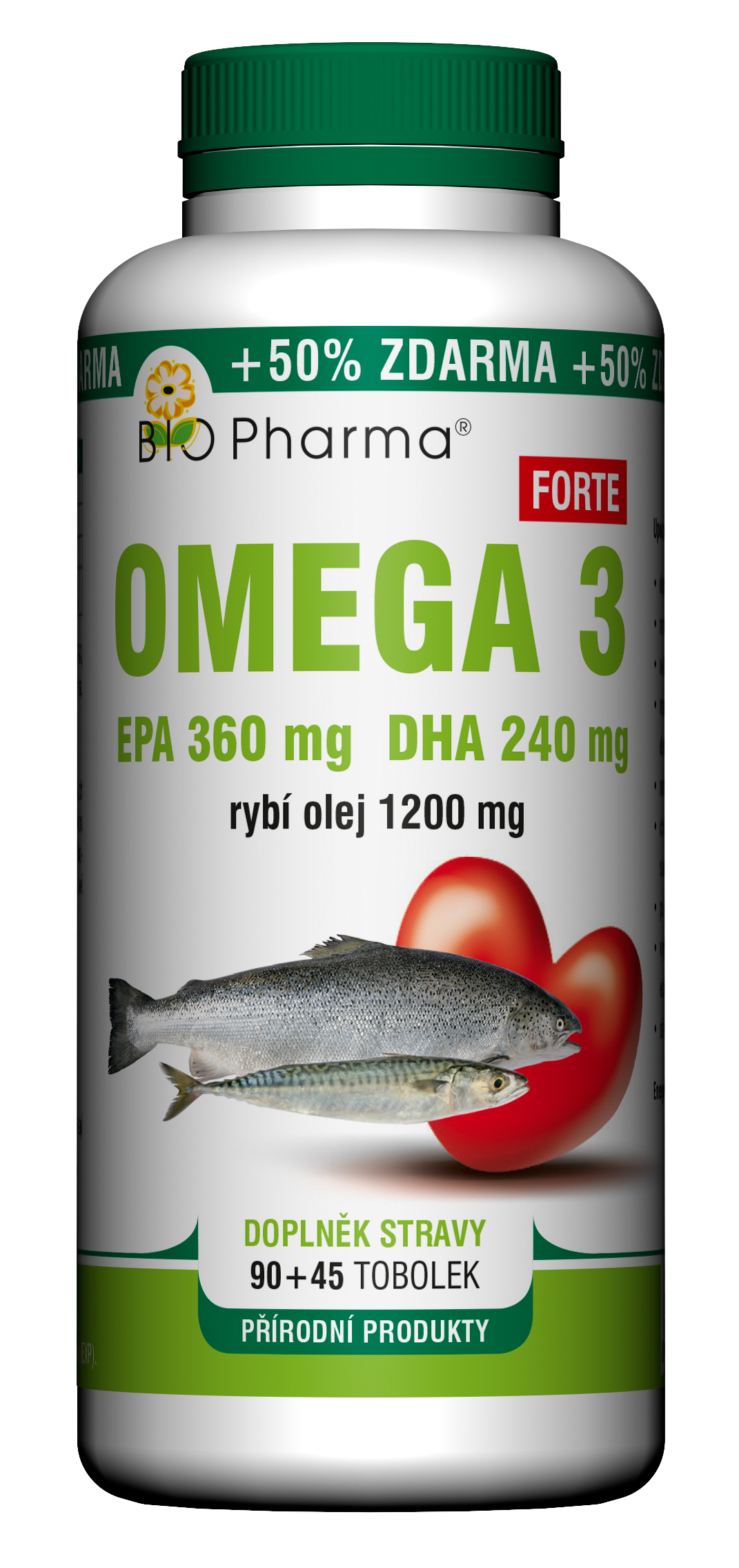 BIO PHARMA Omega 3 Forte 1200 mg 135 tobolek