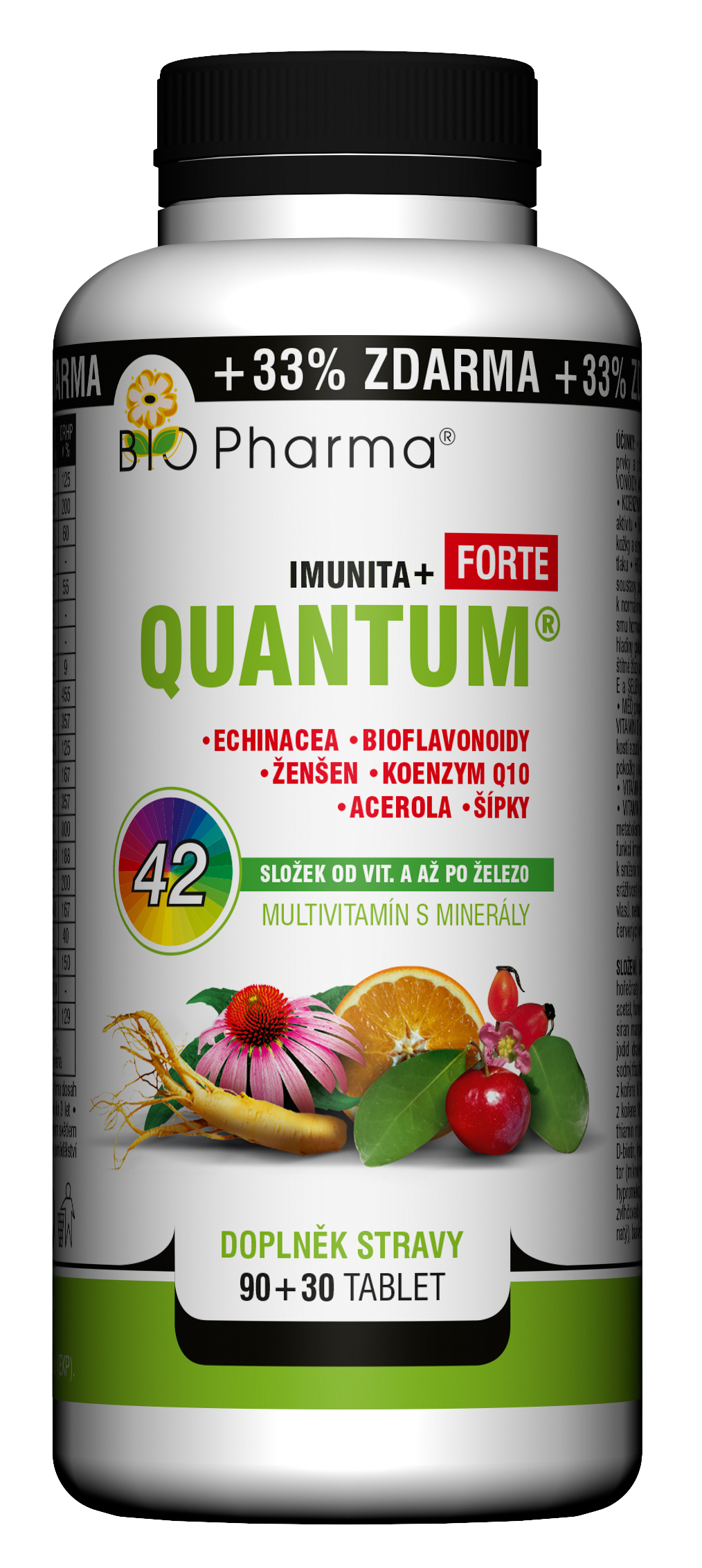BIO PHARMA QUANTUM Imunita+ Forte 42 složek 90+30 tablet 120 ks