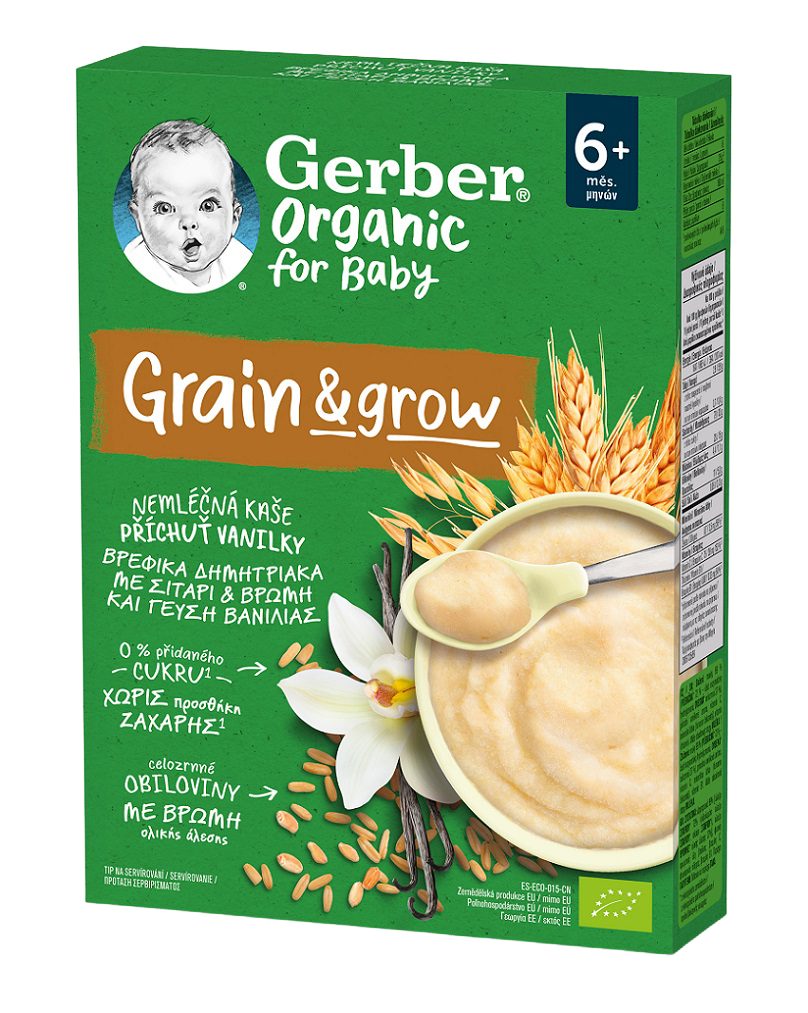 GERBER Organic nemléčná kaše s příchutí vanilky 200 g