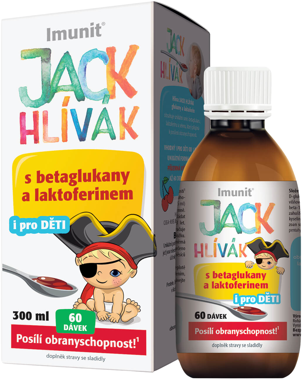 IMUNIT Jack Hlívák glukany + laktoferin sirup 300 ml