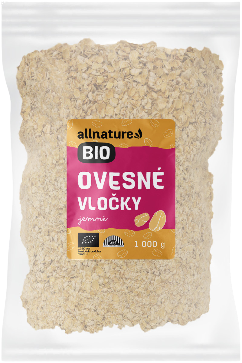 Allnature Ovesné vločky jemné BIO 1000 g