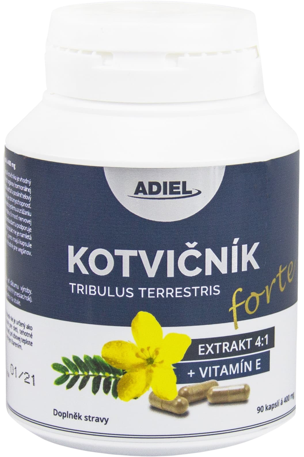 Adiel Kotvičník zemní FORTE s vitamínem E 90 kapslí