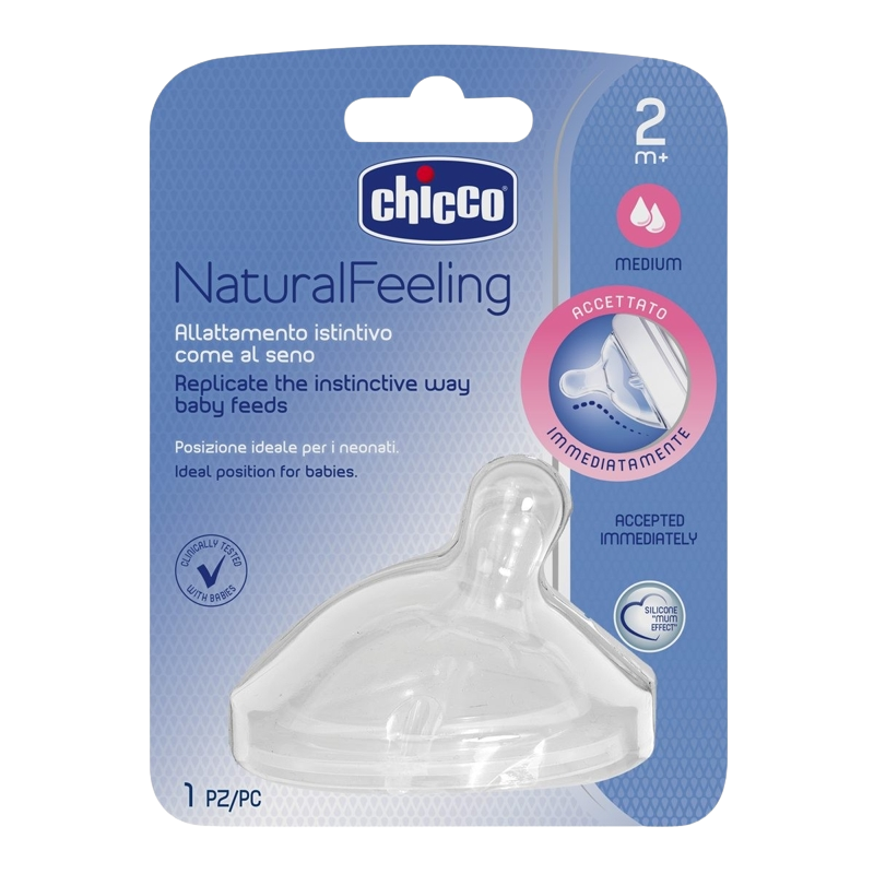 Chicco Dudlík na láhev Natural Feeling 2m+