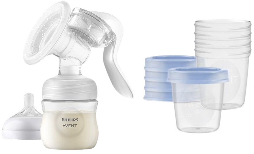 PHILIPS AVENT Odsávačka mateřského mléka manuální + VIA 5 x 180 ml