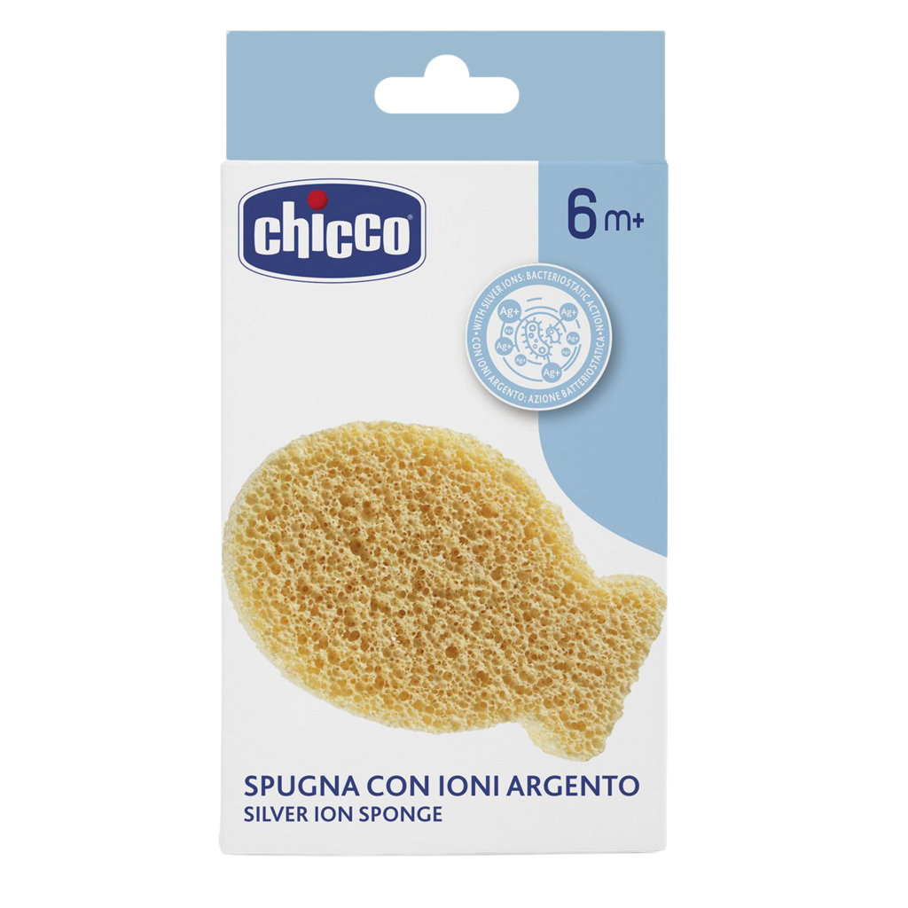 CHICCO Houbička na umývání s ionty ze stříbra 6m+