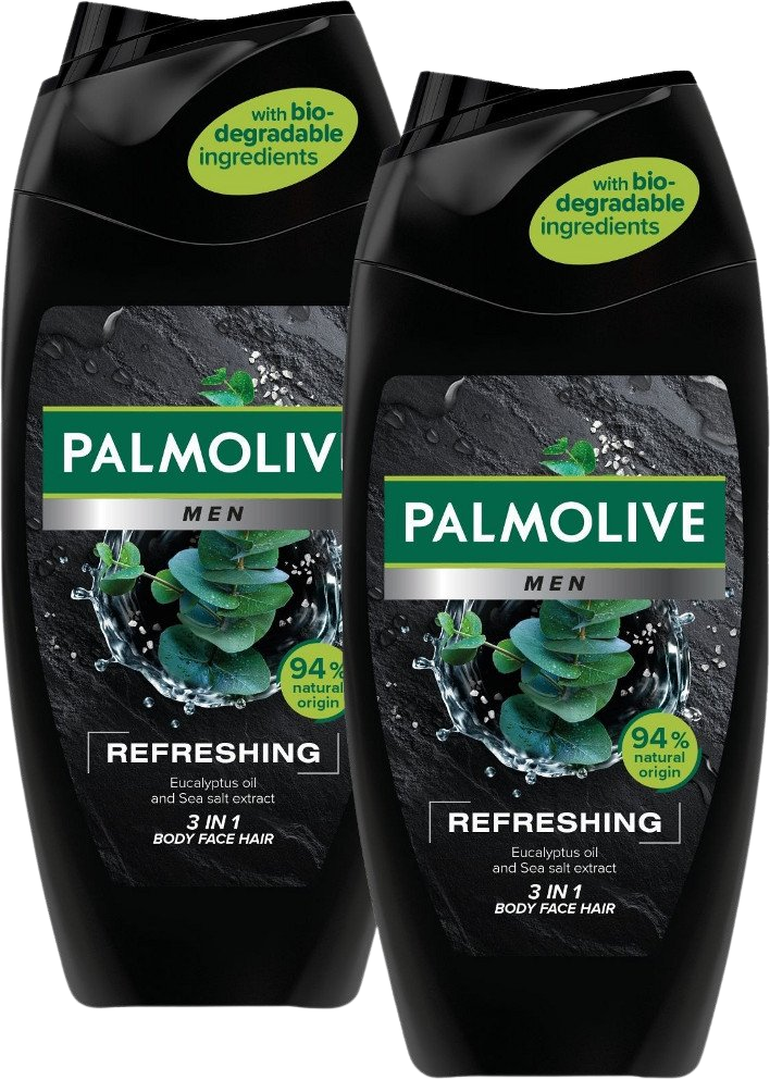 Fotografie Palmolive Men Refreshing sprchový gel 3v1 pro muže 2 x 250 ml