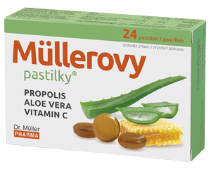 DR.MULLER Müllerovy pastilky s propolisem a Aloe vera 24 ks