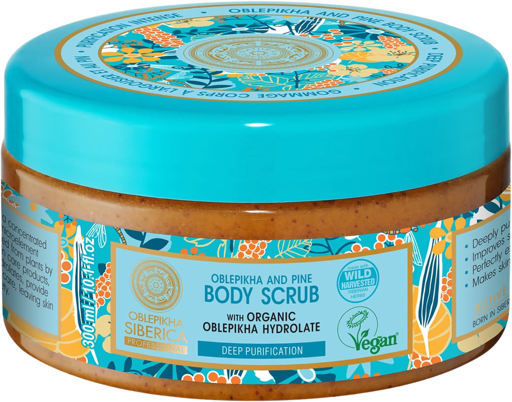 NATURA SIBERICA Rakytníkovo-medový peeling pro tělo 300 ml