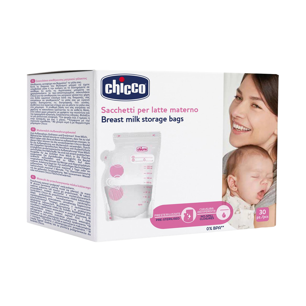 CHICCO Sáčky na mateřské mléko 250 ml, 30 ks