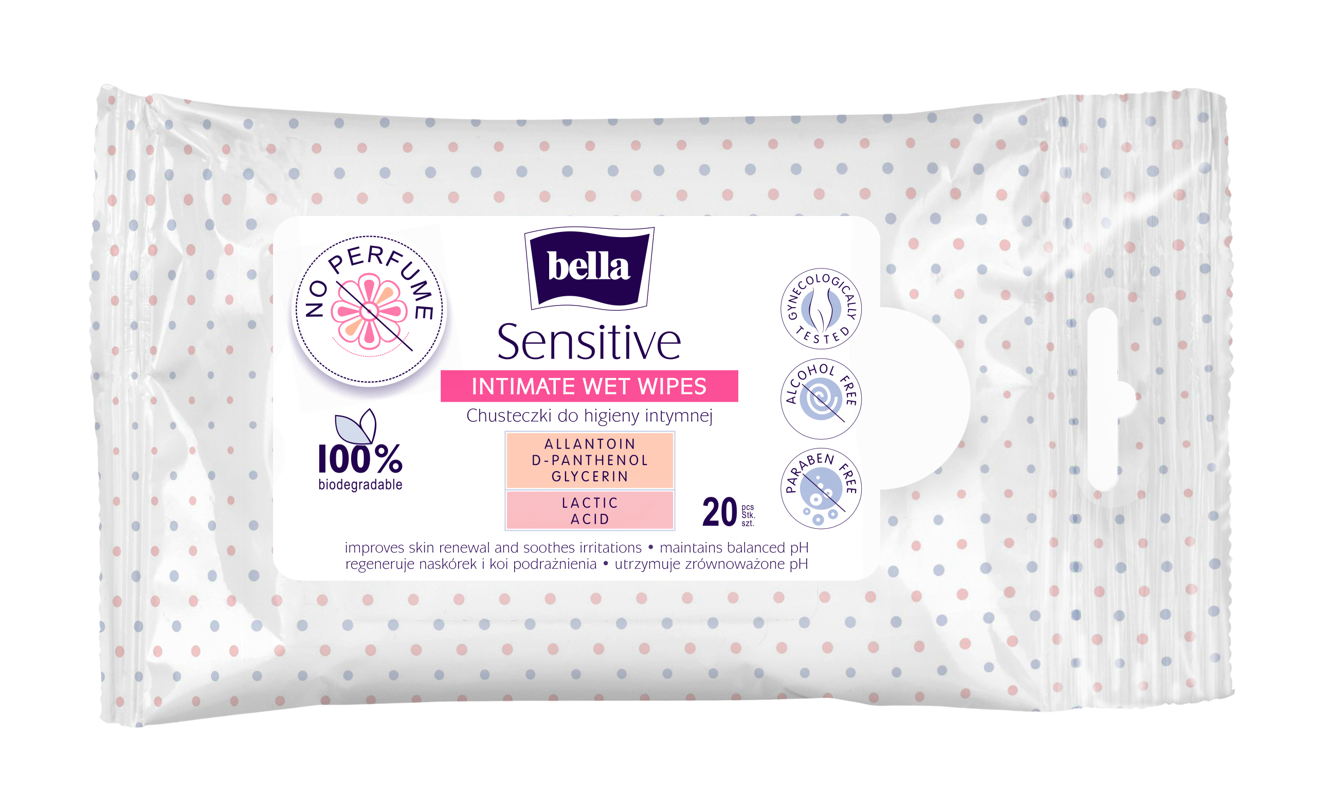 BELLA Intimní vlhčené ubrousky Sensitive 20 ks