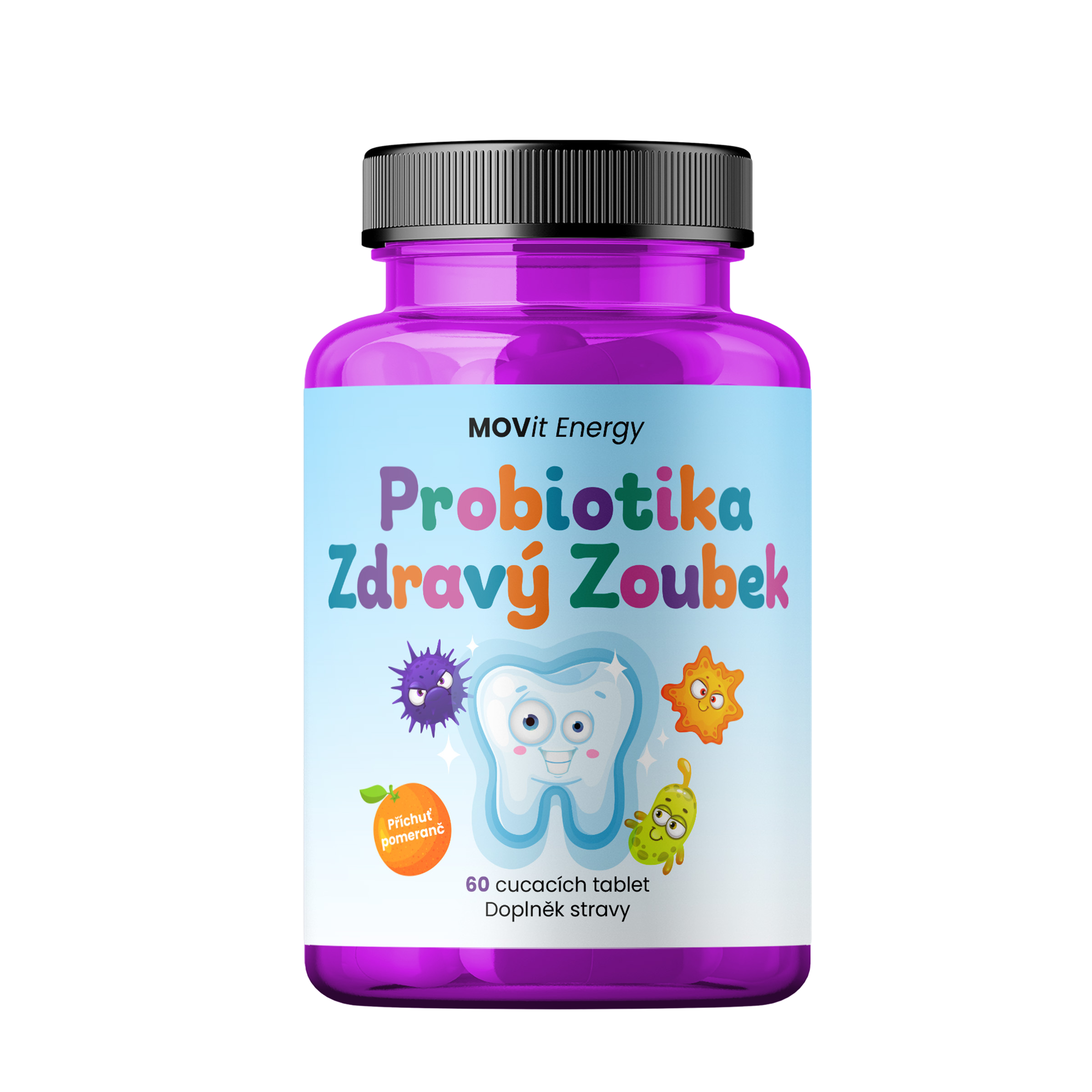 MOVIT ENERGY Zdravý zúbok Probiotiká pre deti 60 cmúľacích tabliet