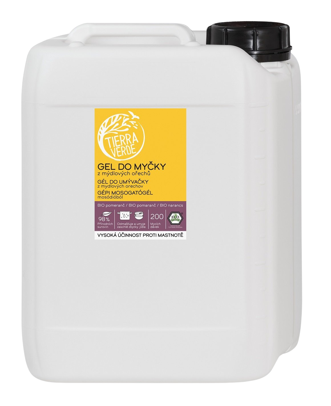TIERRA VERDE Gel do myčky na nádobí z mýdlových ořechů s BIO pomerančovou silicí 5 l
