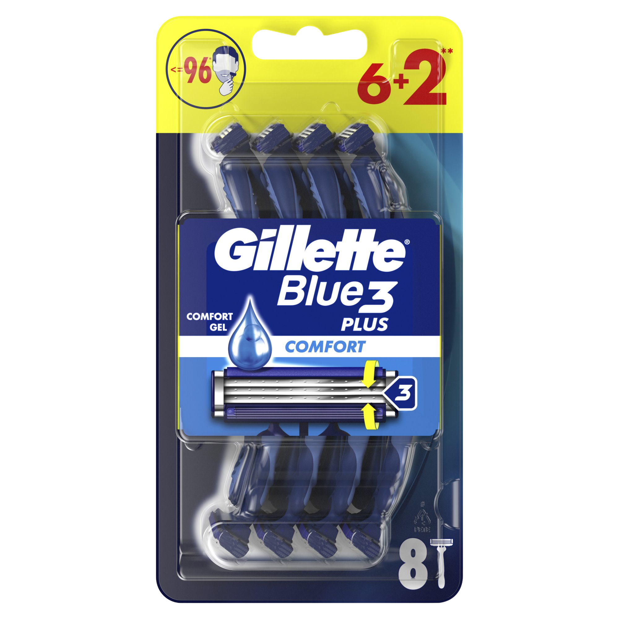 GILLETTE Blue3 Plus Comfort jednorázová holítka 8 ks